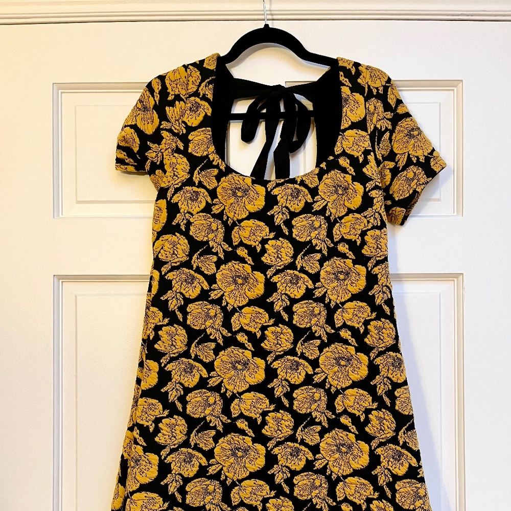 Anthropologie Maeve Black and Gold Dress Size M